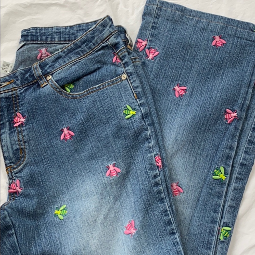 Lilly Pulitzer embroidered “vintage” Jean, Size 8